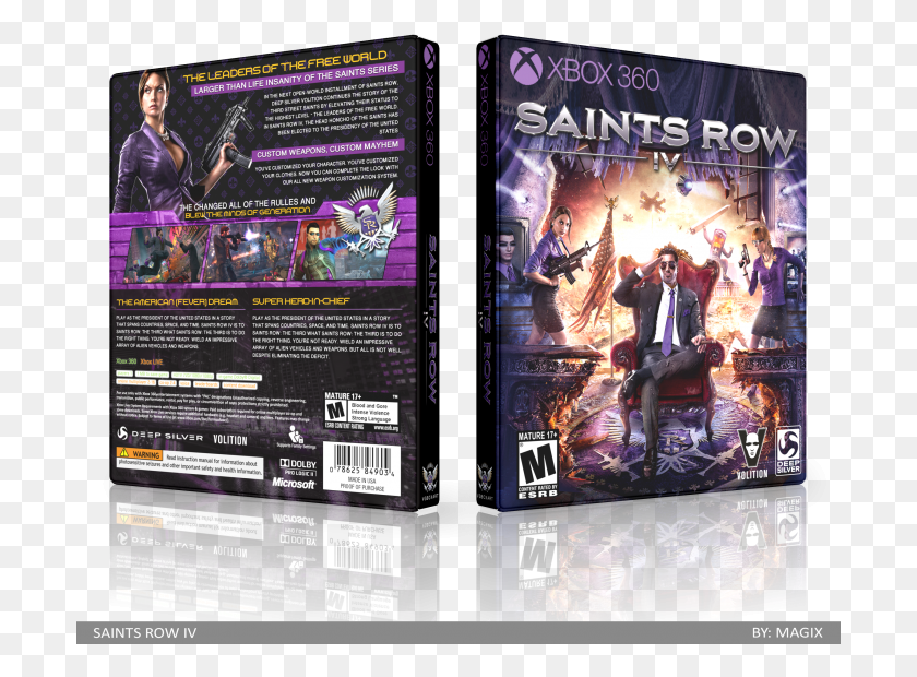 701x560 Saints Row Iv Box Art Cover Saints Row 4 Icon, Человек, Человек, Плакат Hd Png Скачать