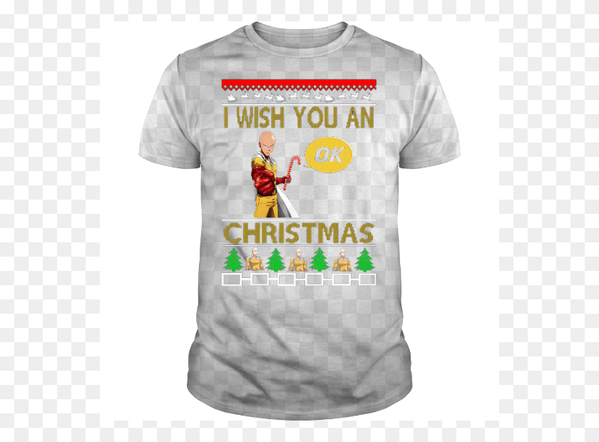 560x560 Saitama I Wish You An Ok Christmas Adidas All Day I Dream About T Shirt, Clothing, Apparel, Person HD PNG Download