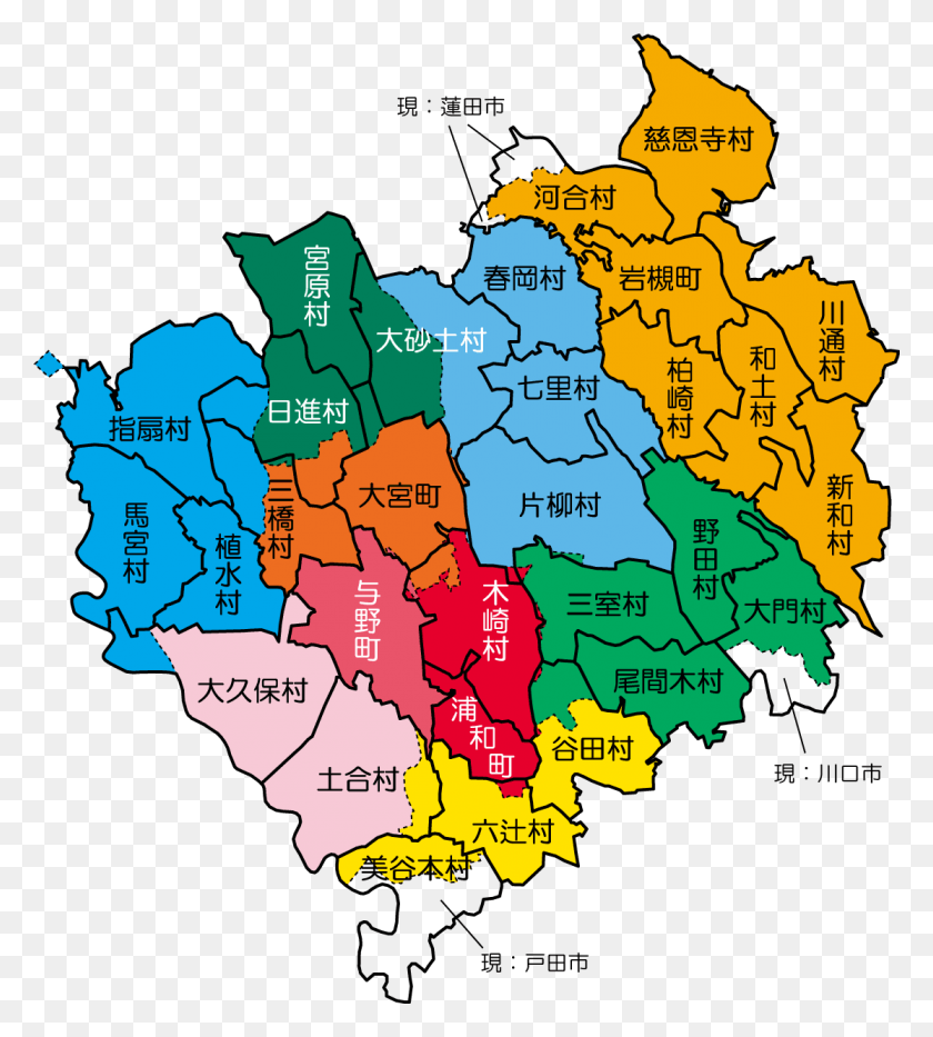 1113x1246 Saitama Shi Kyuchoson Map, Diagram, Plot, Atlas HD PNG Download