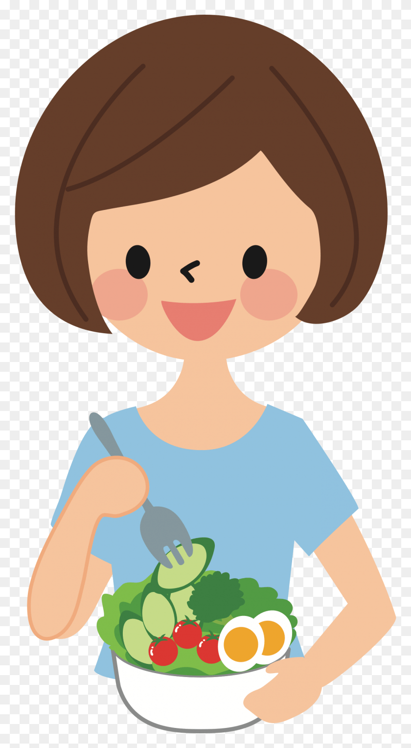 1274x2400 Salad Clipart Animated Girl Eating Salad Cartoon, Clothing, Apparel, Outdoors HD PNG Download