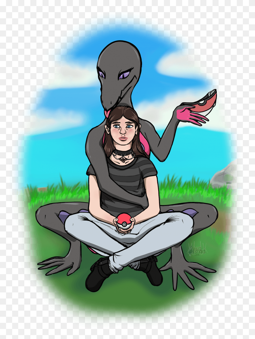 1366x1845 Salazzle And Her Pet Trainer Illustration, Sea, Outdoors, Water HD PNG Download