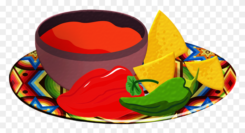961x489 Salsa Chips Tomatoes Red Chili Tortilla Chips Salsa And Chips Clipart, Food, Plant, Dish HD PNG Download