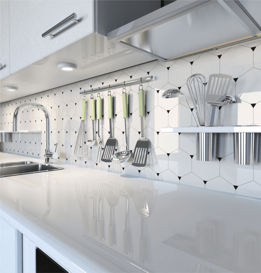 3335x3488 Salt Glass Backsplash Kitchen Room Design, Indoors, Interior Design, Sink, Cutlery PNG