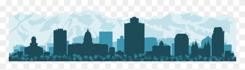 1600x377 Salt Lake City Skyline Salt Lake City Skyline Silhouette, Nature, Outdoors, Ice HD PNG Download