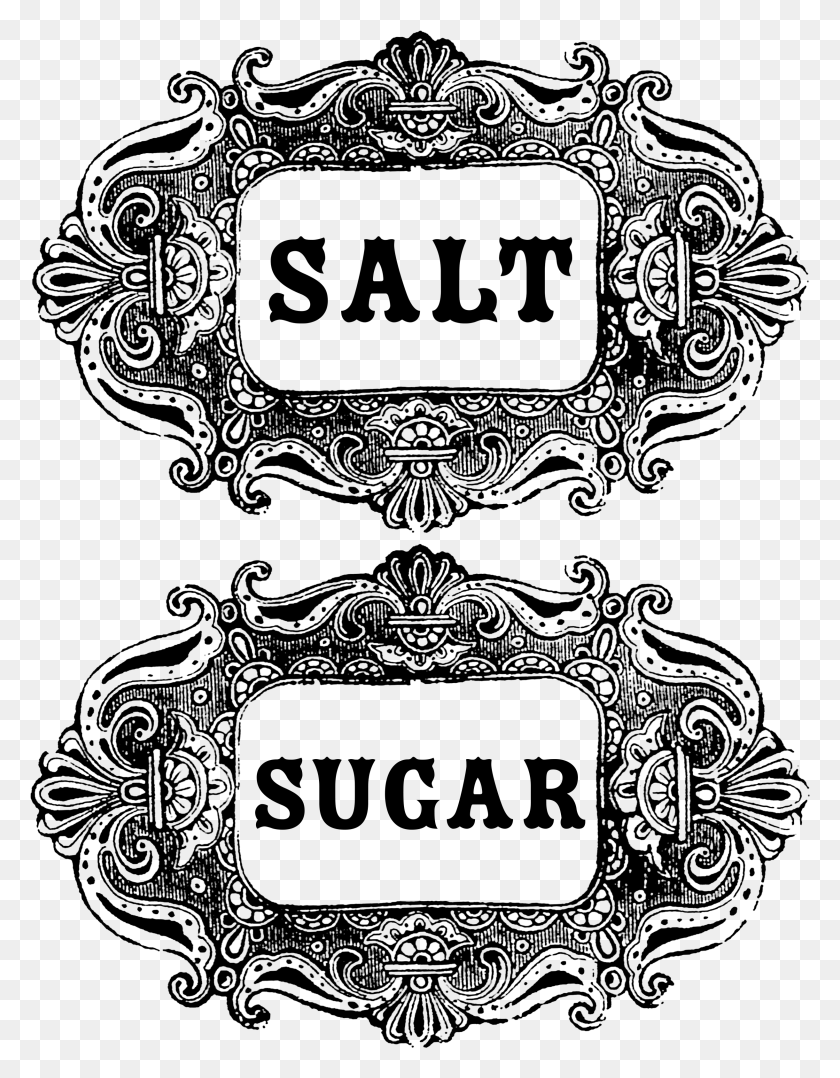 2440x3185 Salt Sugar Labels Free Vintage Clip Art Salt And Sugar Labels, Gray, World Of Warcraft HD PNG Download