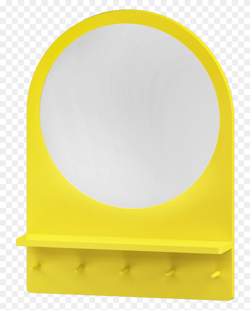 736x984 Saltrod Mirror With Shelf And Hooks Circle HD PNG Download