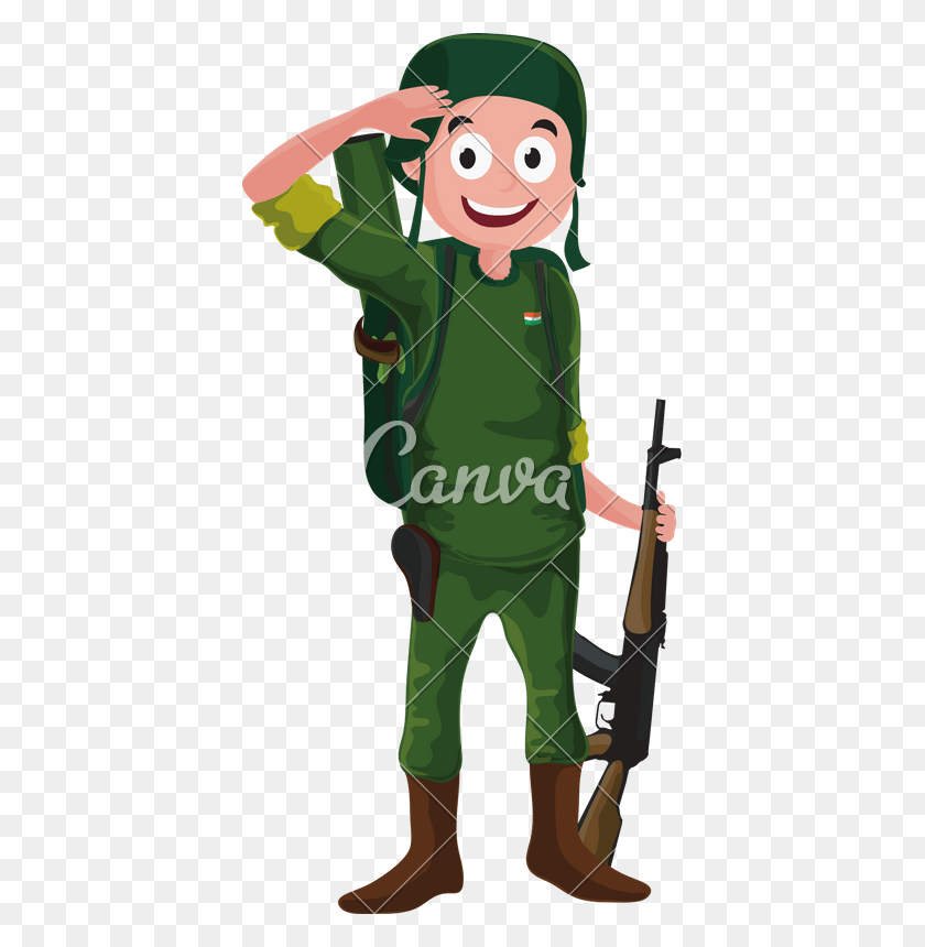 400x800 Saluting Indian Soldier Icons By Canva Indian Army Soldier Cartoon, Archer, Archery, Sport HD PNG Download