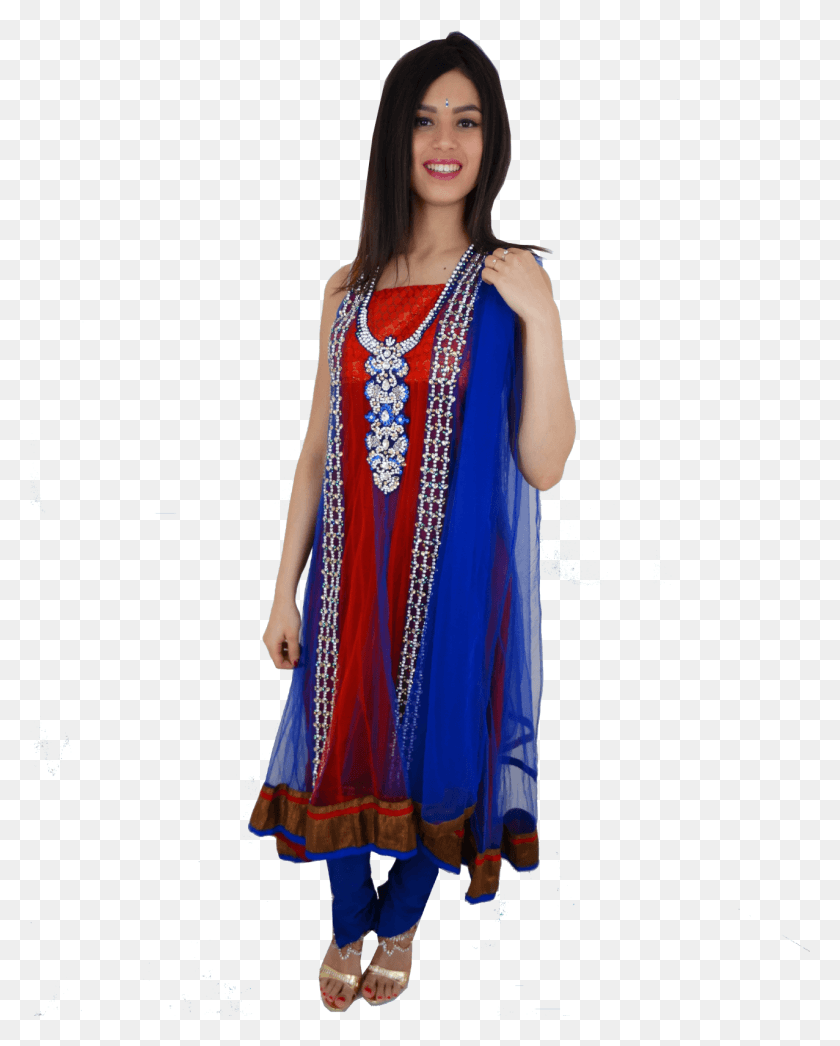 1277x1615 Salwar Rouge Et Bleu Tunique Perl Avec Pantalon Et Silk, Clothing, Apparel, Dress HD PNG Download