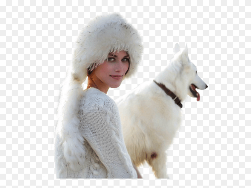 556x568 Samoyed Femmes En Hiver, Clothing, Apparel, Person HD PNG Download