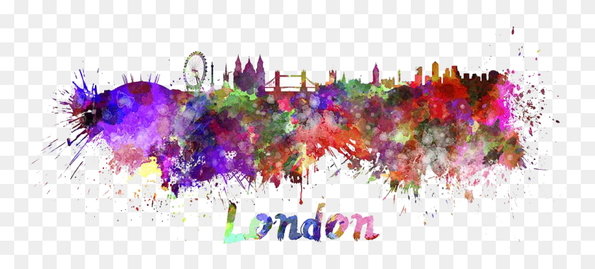 1080x444 Sample Background Skyline Astratti Londra, Crowd, Doodle HD PNG Download
