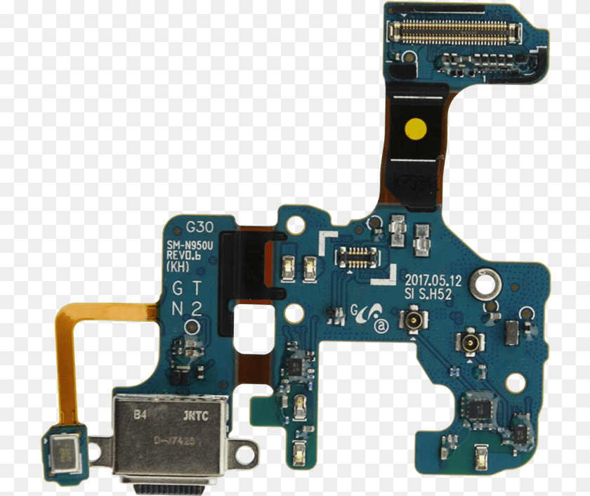 729x706 Samsung Galaxy Note8 Usb C Connector Assembly Flex De Carga Note, Electronics, Hardware, Computer Hardware, Printed Circuit Board Clipart PNG