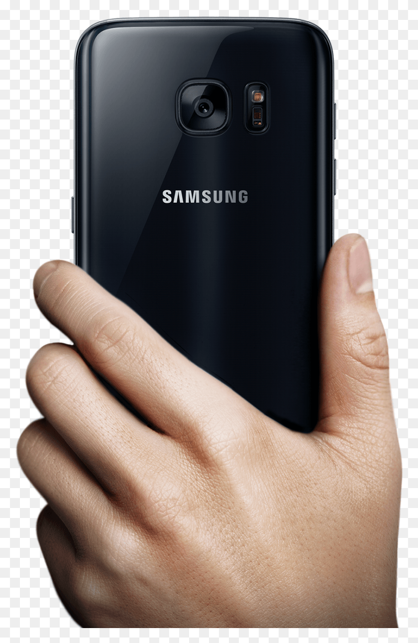 842x1329 Samsung Galaxy S7 Best Design Phone Hand Holding Phone Back, Mobile Phone, Electronics, Cell Phone HD PNG Download