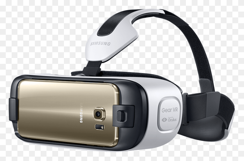833x529 Descargar Png Samsung Gear Vr Gold Smartphone Realidad Virtual Auriculares Samsung, Electronics, Auriculares, Mouse Hd Png