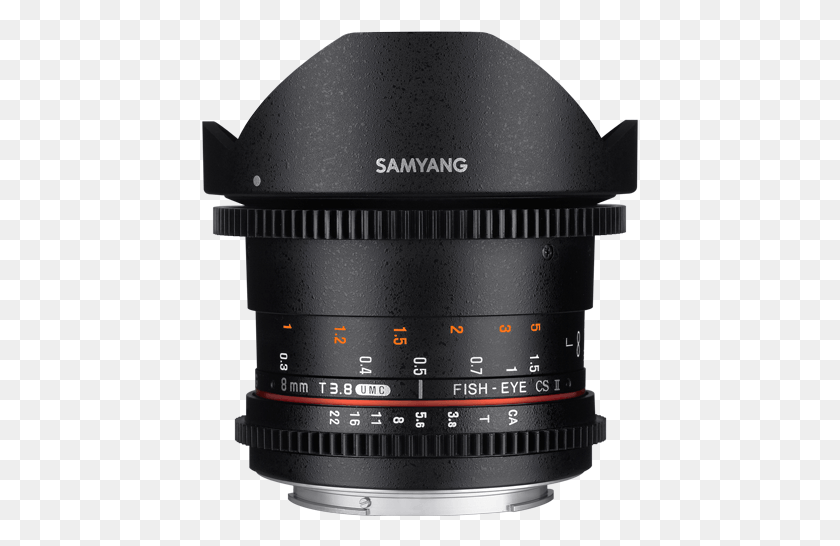 437x486 Samyang 8mm T3.8 Vdslr Fish Eye Lens, Helmet, Clothing, Apparel HD PNG Download