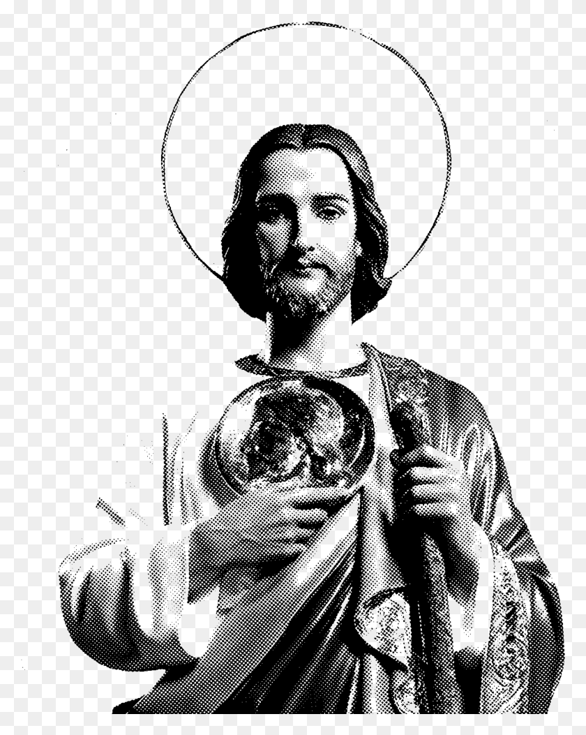 2172x2767 San Judas Tadeo Semitono Positivo Serigrafia Revelar San Judas Tadeo, Persona, Humano Hd Png