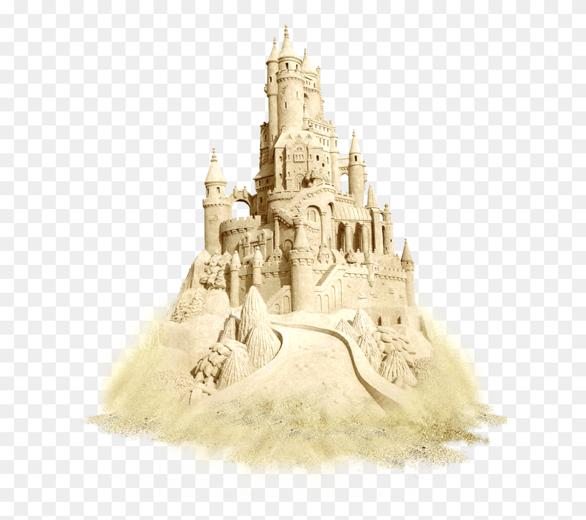 615x686 Песочный Клипарт Песочная Скульптура Прозрачный Замок Из Песка, Свадебный Торт, Торт Png Скачать