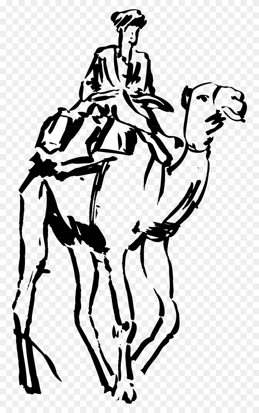 762x1280 Sand Man Ride Transportation Image Man Riding A Camel Drawing, Text, Stencil HD PNG Download