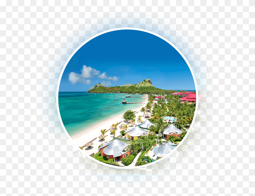 590x588 Descargar Png Sandals Bungalows Sandals St Lucia Playas, Tierra, Aire Libre, Naturaleza Hd Png