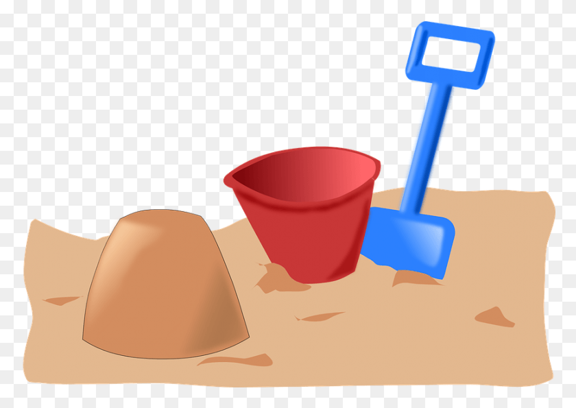 864x593 Песочница Игрушки Пляж Играть Ведро Лопата Детский Песок Клипарт, Инструмент Hd Png Скачать