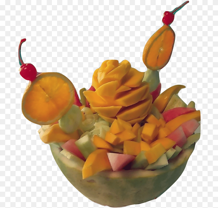 Sandiloka Image Carving Fruit Salad, Cream, Dessert, Food, Ice Cream Clipart PNG
