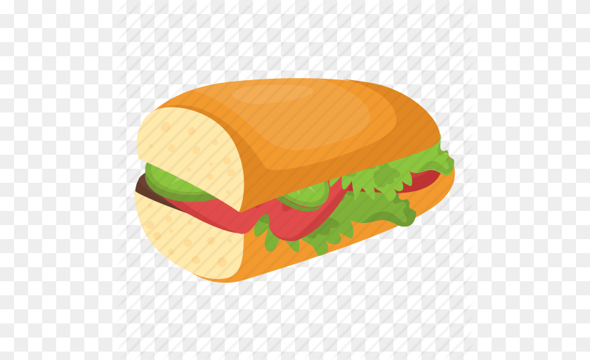 512x512 Sandwich Clipart Baguette Sandwich, Food, Lunch, Meal Transparent PNG