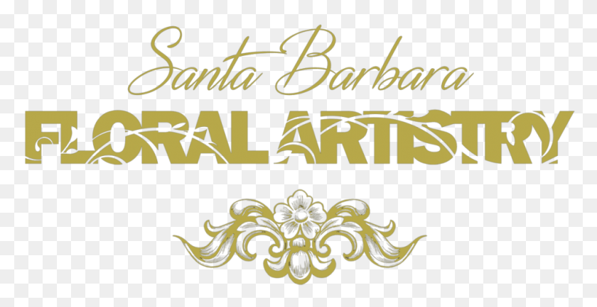 987x473 Santa Barbara Floral Artistry Calligraphy, Text, Floral Design, Pattern HD PNG Download