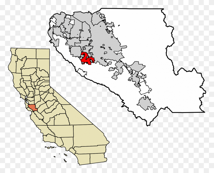 1223x972 Santa Clara County California Incorporated And Unincorporated Palo Alto Ca On A Map, Plot, Diagram, Atlas HD PNG Download
