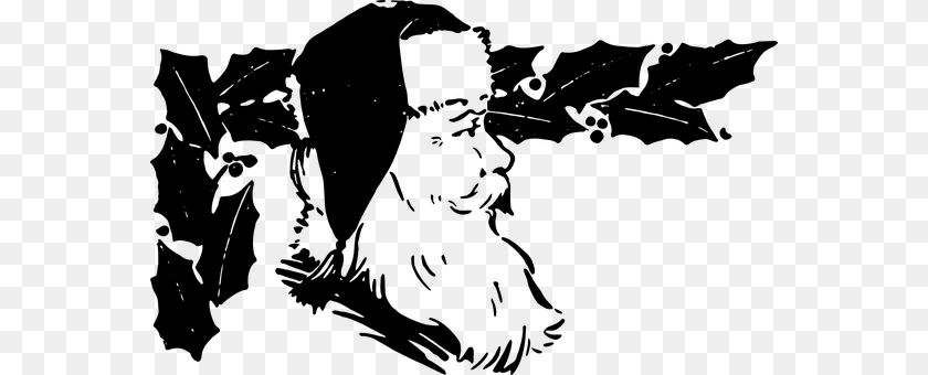 Santa Claus Gray Clipart PNG