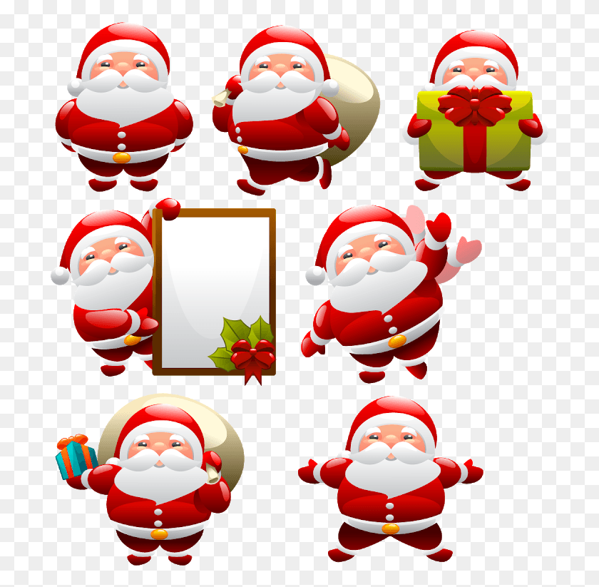 699x763 Santa Claus Png / Adorno De Navidad Png