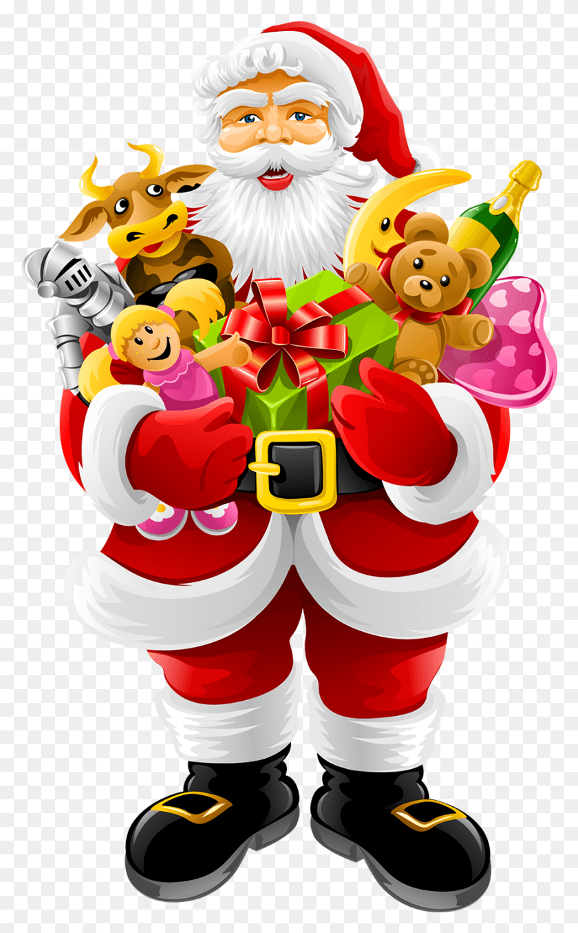 881x1462 Descargar Png / Santa Claus Con Regalos De Navidad Fotos Con Santa Claus, Regalo, Gráficos Hd Png
