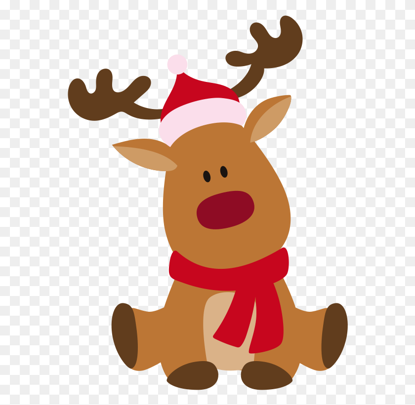 568x761 Santa Claus Rudolph Reindeer Clip Art Scalable Vector It39s My First Christmas, Mammal, Animal, Snowman HD PNG Download