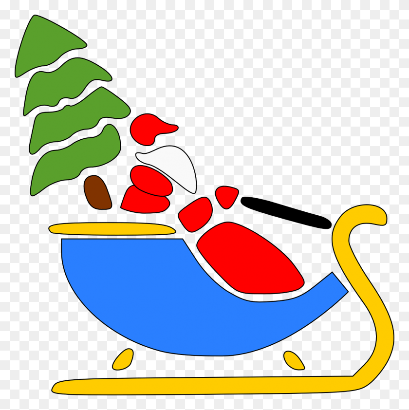 1276x1280 Santa Claus Sleigh Christmas Tree Image Santa Flying Clip Art, Pottery, Bowl, Pot HD PNG Download