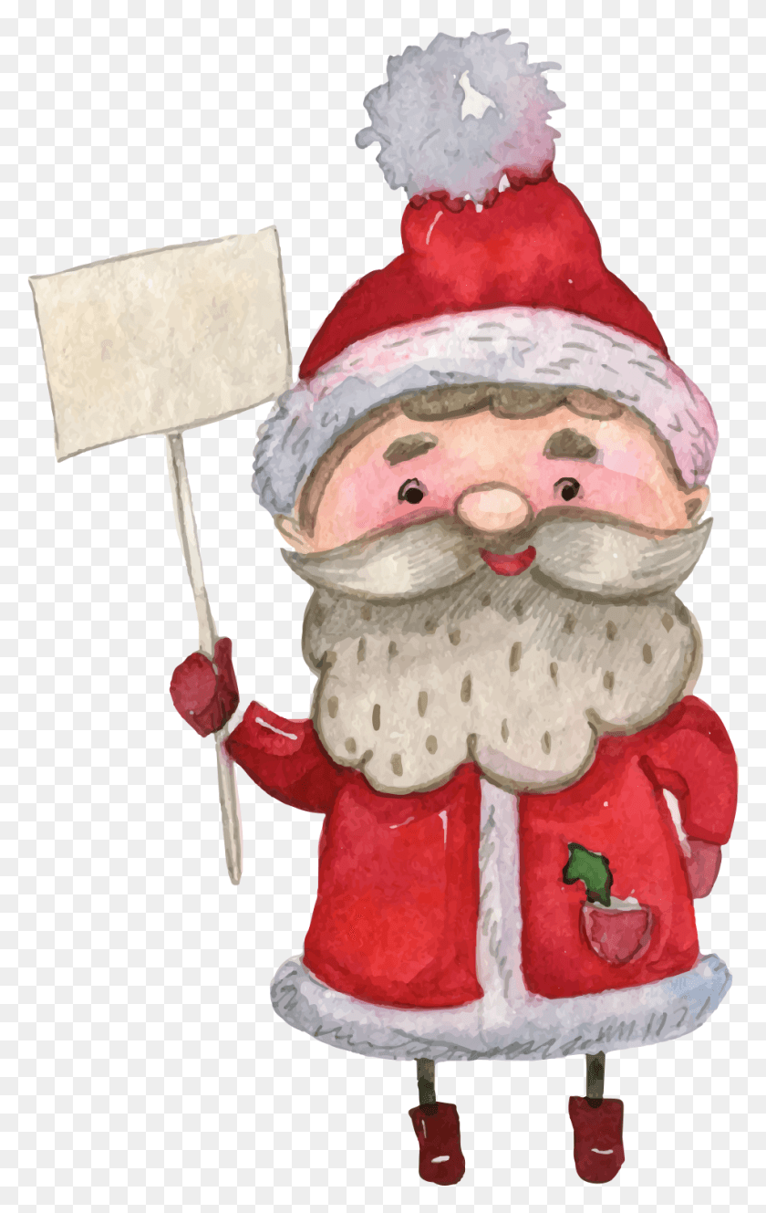 949x1544 Santa Claus Watercolor Painting Santaclaus Watercolor, Snowman, Winter, Snow HD PNG Download