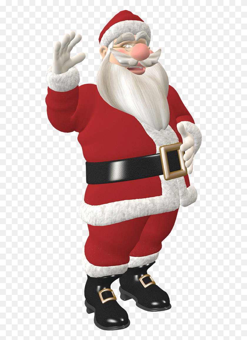 538x1093 Descargar Png / Santa Claus Saludando A Santa Claus Fondo De Pantalla Largo, Disfraz, Ropa, Ropa Hd Png