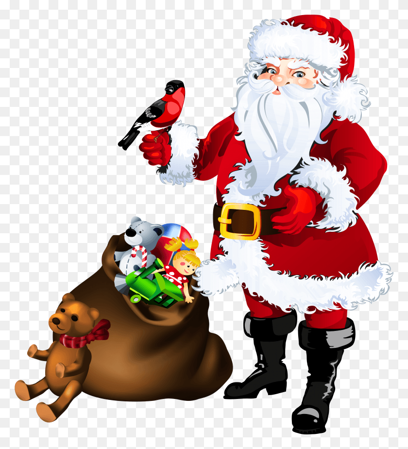 4345x4815 Санта-Клаус С Игрушками, Исполнитель, Графика Hd Png Скачать