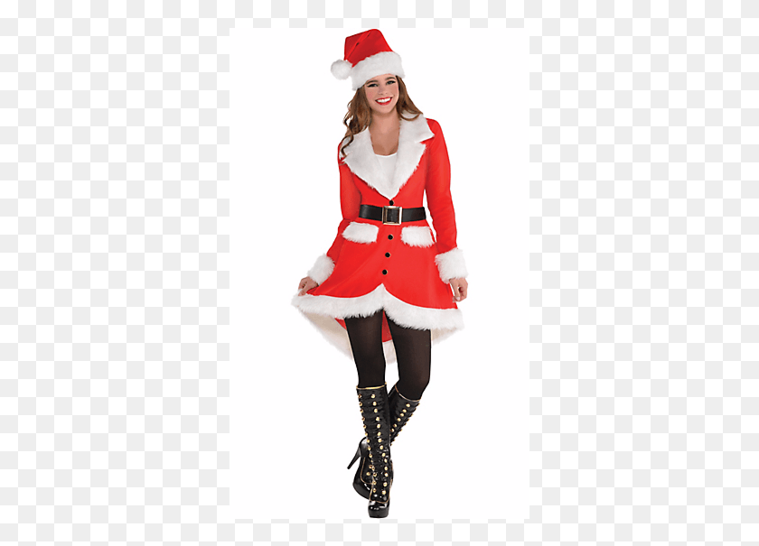 335x545 Santa Claus Womens Costume, Person, Human, Female HD PNG Download