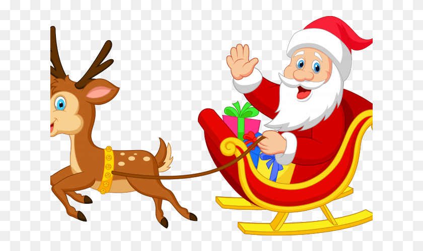 641x440 Santa Clipart Reindeer Santa And Reindeer Transparent, Elf, Guitar, Leisure Activities HD PNG Download