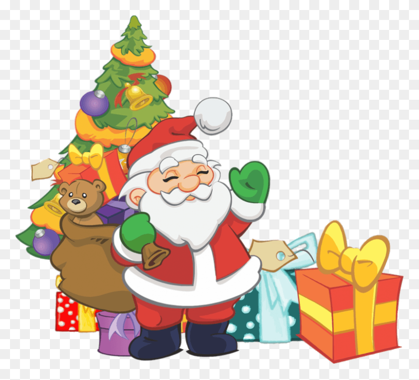 802x722 Santa Clipart Santa Christmas, Tree, Plant, Christmas Tree HD PNG Download
