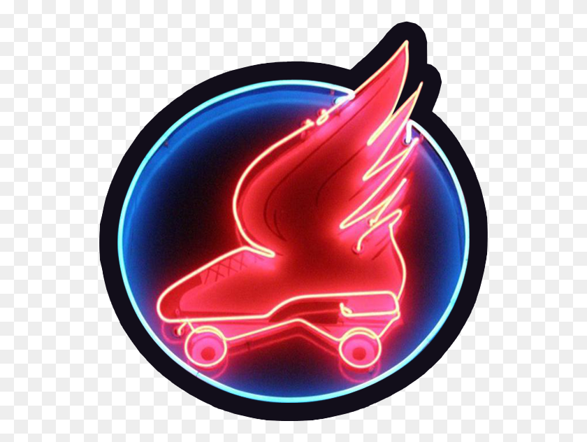 556x572 Santa Cruz Roller Palladium Roller Skate Neon Sign, Neon, Light, Helmet HD PNG Download