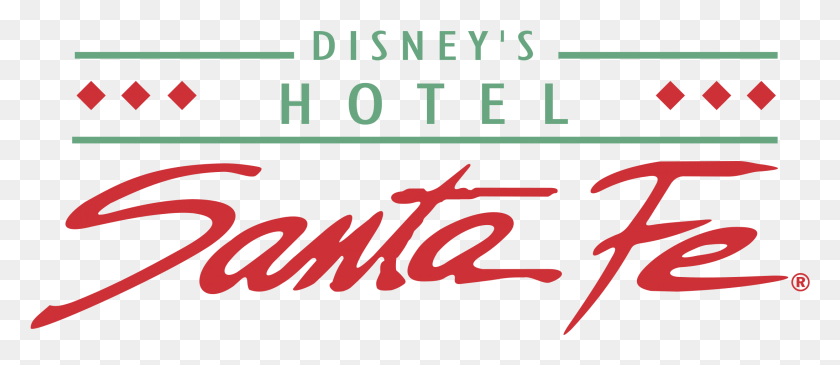 2191x857 Descargar Png Santa Fe Logo Transparente Disney39S Hotel Santa Fe, Texto, Alfabeto, Etiqueta Hd Png