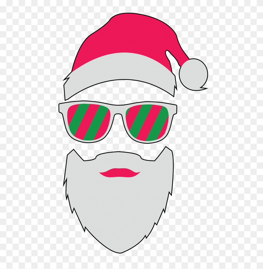 496x801 Santa Glasses Pocket Size Santa Face With Sunglasses Clipart, Accessories, Accessory, Label HD PNG Download