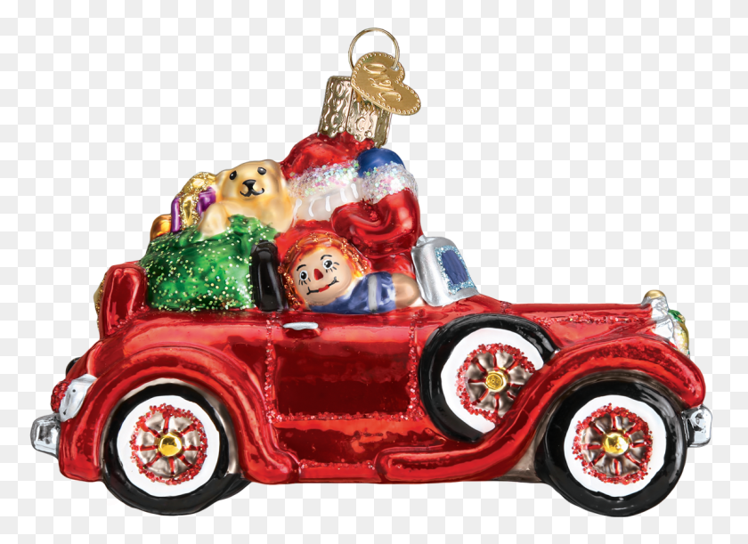 1152x814 Santa In Antique Car Glass Ornament, Vehicle, Transportation, Automobile HD PNG Download
