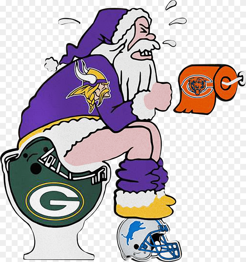 2380x2536 Santa Minnesota Vikings On Green Bay Packers And Detroit Clip Art Chicago Bears Transparent PNG