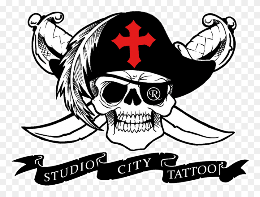 840x624 Santa Monica Tattoo 123467 Pirate Flag, Person, Human, Sunglasses HD PNG Download