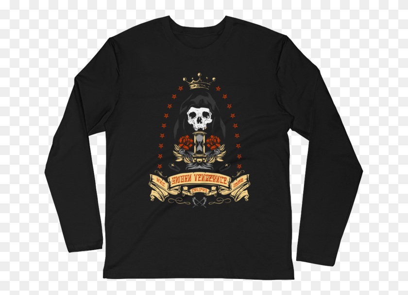 659x549 Santa Muerte Men39s Long Sleeve Fitted Crew Long Sleeved T Shirt, Clothing, Apparel, Long Sleeve HD PNG Download