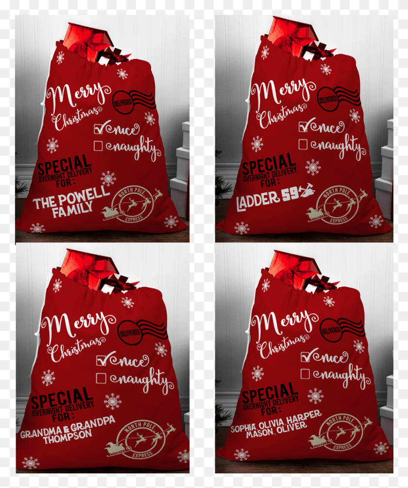 894x1081 Santa Sack Give Away Flyer, Bag, Shopping Bag, Plastic Bag HD PNG Download