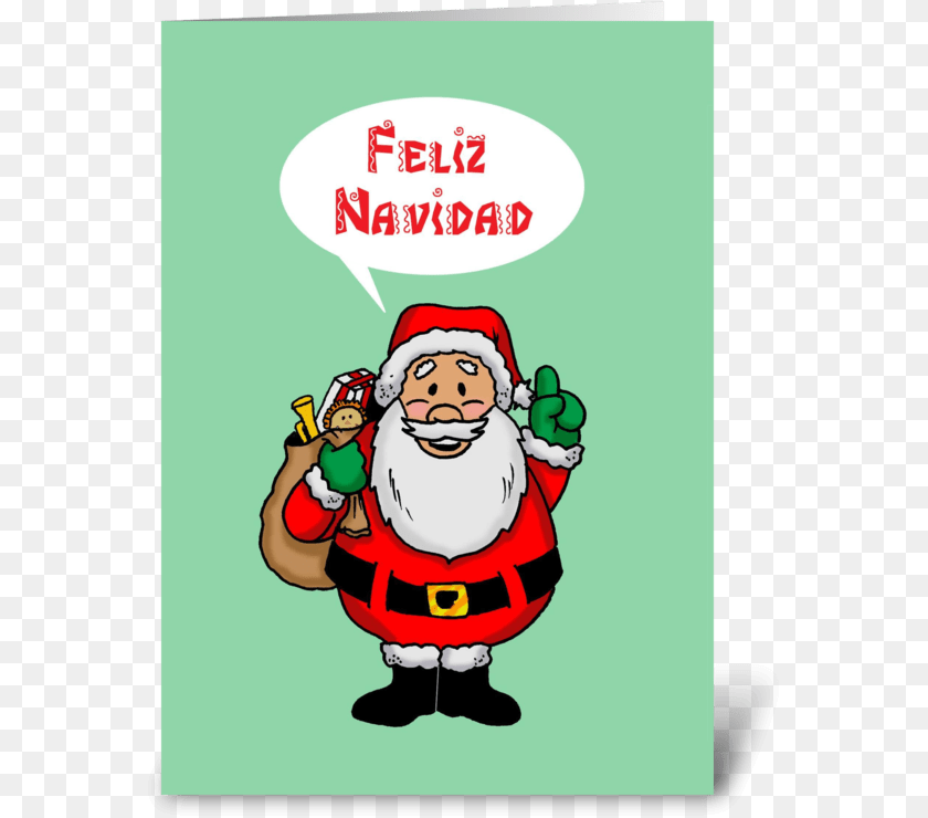 580x740 Santa Saying Feliz Navidad Greeting Card Santa Claus, Baby, Book, Publication, Comics Sticker PNG