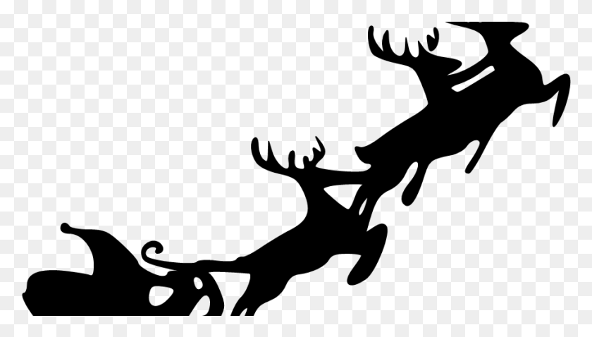 902x484 Santa Sleigh Silhouette, Gray, World Of Warcraft HD PNG Download
