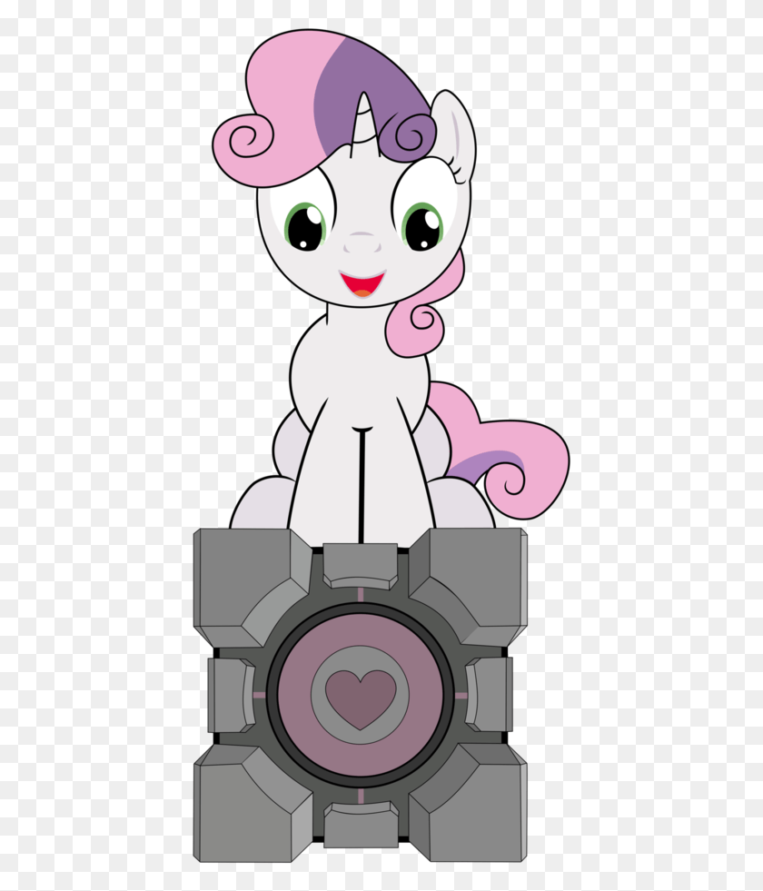418x921 Sapphire Beauty0 Companion Cube Crossover Portal Cartoon, Graphics HD PNG Download