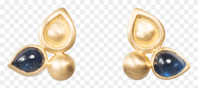 1000x400 Sapphire Cabochon Lagrima Studs Earrings, Plant, Gold, Food HD PNG Download